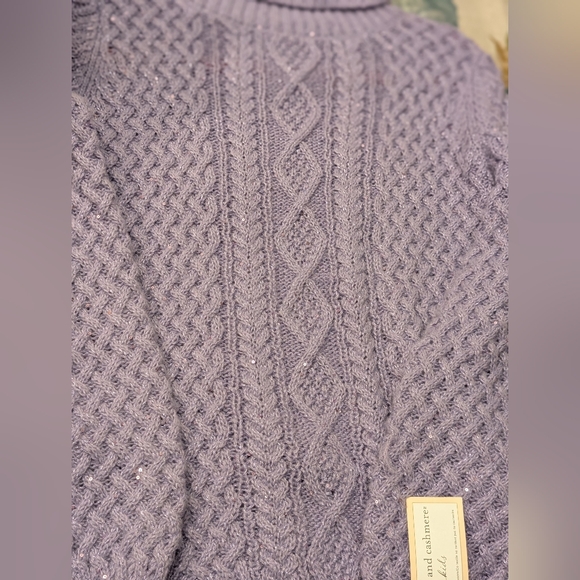 Cupcakes & Cashmere Cable Knit Turtle Neck Sweater/ Nwt/ 10/12 - Picture 2 of 4